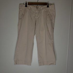 CAPRI Crop PANTS Sz 10 Khaki